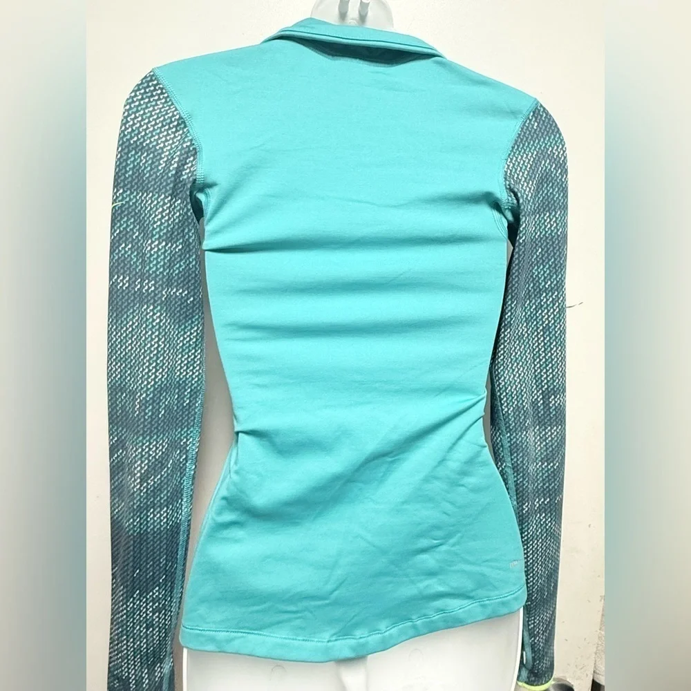 Nike Women's Aqua and Patterned Long Sleeve Top